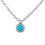 Forever Diamonds Turquoise Pendant in 14kt White Gold