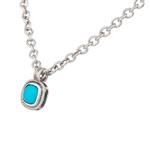 Turquoise Pendant in 14kt White Gold