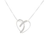 Forever Diamonds Twist Diamond Heart Pendant in 10kt White Gold