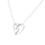 Twist Diamond Heart Pendant in 10kt White Gold