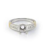 Antique Diamond Engagement Ring in 14kt Two- Tone Gold