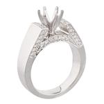 Unique Diamond Engagement Ring Setting in 14kt White Gold