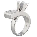 Unique Princess Cut Diamond Engagement Ring Setting in 18kt White Gold