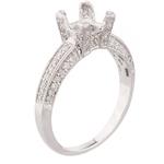 Vintage Diamond Engagement Ring in 18kt White Gold