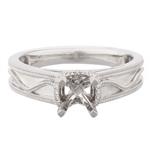 Vintage Diamond Engagement Ring Setting in 18kt White Gold