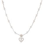 Vintage Diamond Heart Necklace in 18kt White Gold
