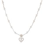 Vintage Diamond Heart Necklace in 18kt White Gold