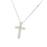 Vintage Round Diamond Cross in 14kt White Gold