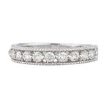 Vintage Round Diamond Wedding Band in 14kt White Gold