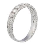 Vintage Round Diamond Wedding Band in 14kt White Gold