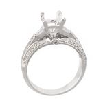 Vintage Style Diamond Engagement Ring Setting in 18kt White Gold
