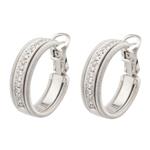 Vintage Style Diamond Hoop Earrings in 14kt White Gold