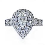White Gold Pear Center Diamond Fancy Engagement Ring