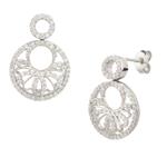 White Sapphire Circle of Life Earrings in Sterling Silver