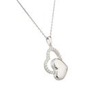 Joined White Hearts Pendant in Sterling Silver