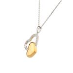 Joined Yellow Hearts Pendant in Sterling Silver