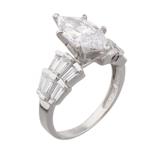 Forever Diamonds White Sapphire Diamond Engagement Ring in 14kt White Gold