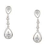 White Sapphire Drop Earrings in Sterling Silver