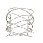 White Sapphire Fancy Bangle in Sterling Silver