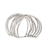 White Sapphire Fancy Bangle in Sterling Silver