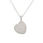 White Sapphire Heart Pendant in Sterling Silver