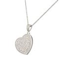 White Sapphire Heart Pendant in Sterling Silver