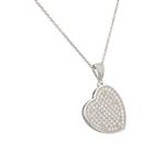 White Sapphire Heart Pendant in Sterling Silver
