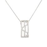 Forever Diamonds White Sapphire Hearts Pendant in Sterling Silver