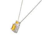 Yellow Colored Stone Pendant in Sterling Silver