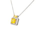 Yellow Colored Stone Pendant in Sterling Silver