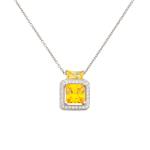 Forever Diamonds Yellow Colored Stone Pendant in Sterling Silver