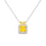 Yellow Colored Stone Pendant in Sterling Silver