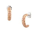 Tiger Stripes Diamond "J" Earrings in 14kt Rose Gold
