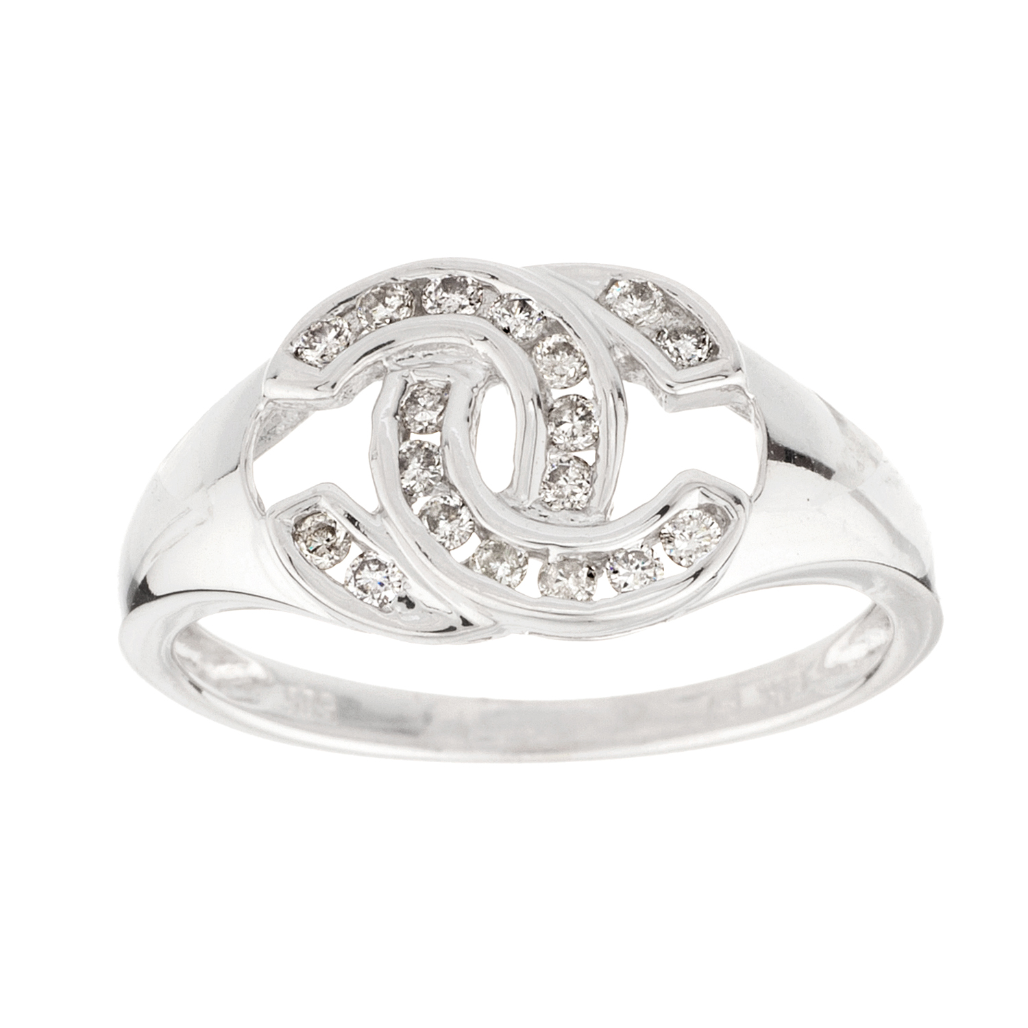 white gold chanel ring