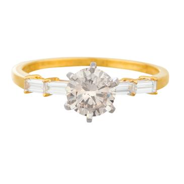 Forever Diamonds Champagne Diamond Engagement Ring in 18kt Gold