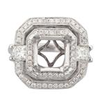 Forever Diamonds Antique Diamond Halo Engagement Ring in 18kt White Gold