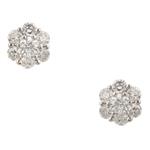Forever Diamonds Blossom Diamond Cluster Stud Earrings in 14kt White Gold