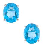 Forever Diamonds Blue Topaz Stud Earrings in 14kt White Gold