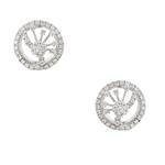 Forever Diamonds Circle of Life Diamond Cluster Earrings in 14kt White Gold