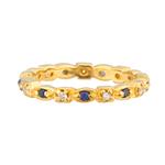 Forever Diamonds Colored Stone and Diamond Eternity Band in 14kt Gold