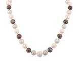 Forever Diamonds Natural Black and White Tahitian Pearl Necklace