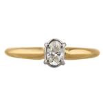 Oval Shaped Diamond Solitiare Engagement Ring in 14kt Gold