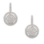 Pave Diamond Drop Earrings in 14kt White Gold