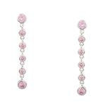 Forever Diamonds Pink Colored Stone Drop Earrings in Sterling Silver