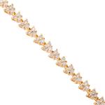 Forever Diamonds Round Diamond Cluster Tennis Bracelet in 14kt Gold