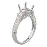 Round Diamond Engagement Setting in 18kt White Gold