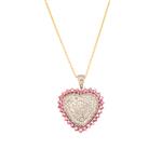 Forever Diamonds Ruby and Diamond Heart Pendant in 10kt Gold