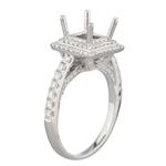 Forever Diamonds Step Halo Diamond Engagement Ring in 14kt White Gold
