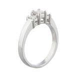 Three Stone Princess Cut Diamond Engagement Ring in 14kt White Gold