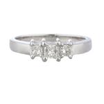 Three Stone Princess Cut Diamond Engagement Ring in 14kt White Gold